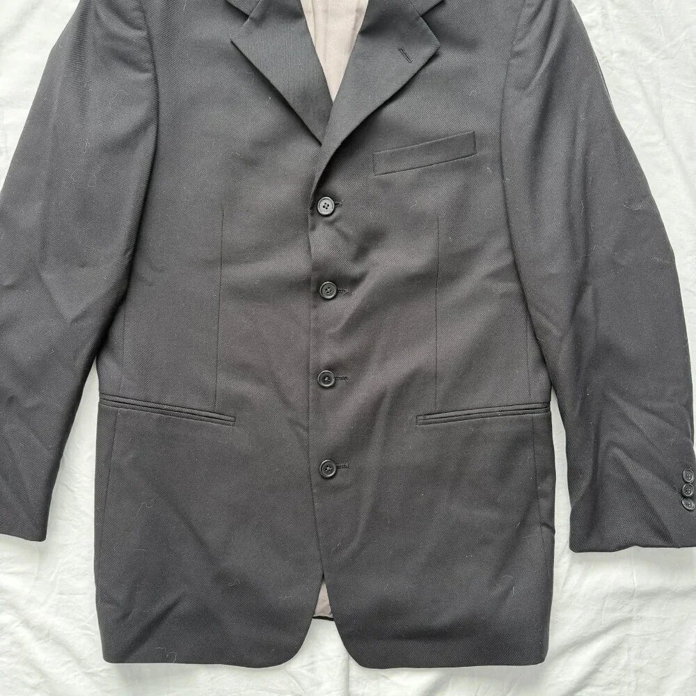 GIVENCHY Wool Jacket Black 40R Rare Vintage 80s